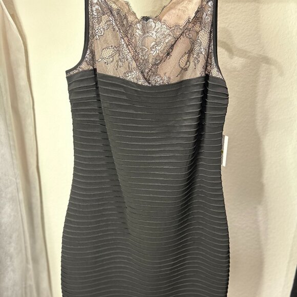 Calvin Klein Black Lace Midi Sheath Dress NWT Size 14 (Fits L-XL) - Picture 1 of 6